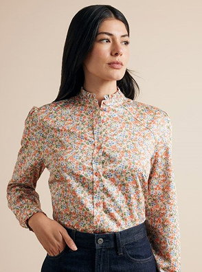 Semi-Fitted Cream & White Green Shirt