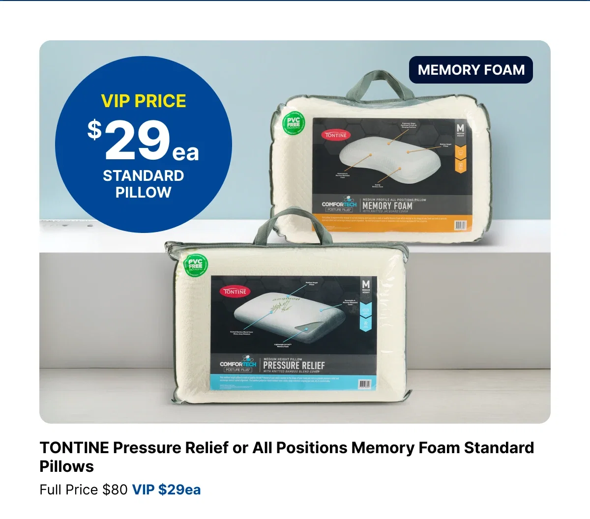 Selected TONTINE Memory Foam Pillows