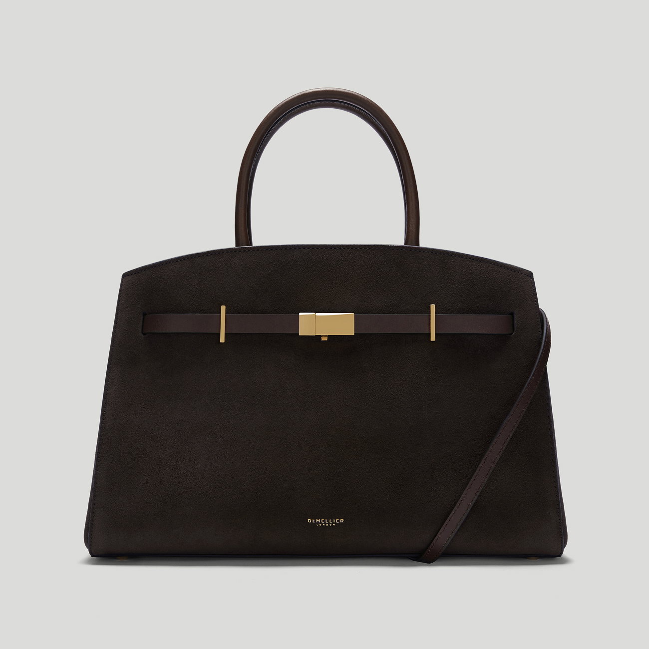 the midi hudson dark chocolate suede