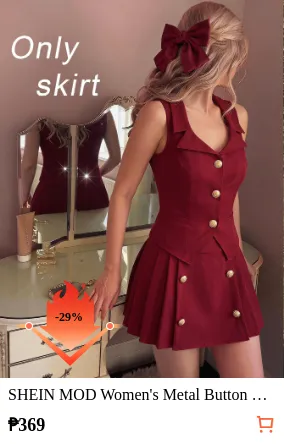 SHEIN MOD Women s Metal Button...