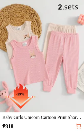 Baby Girls Unicorn Cartoon Print...