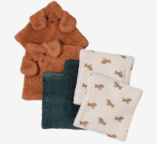 Pack of 6 Washable Wipes - mocha