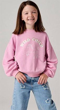 Long-Sleeved Sweatshirt for Girls - mauve