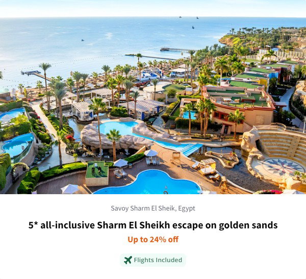 5* all-inclusive Sharm El Sheikh escape on golden sands