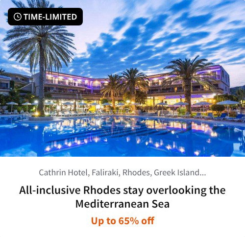All-inclusive Rhodes stay overlooking the Mediterranean Sea