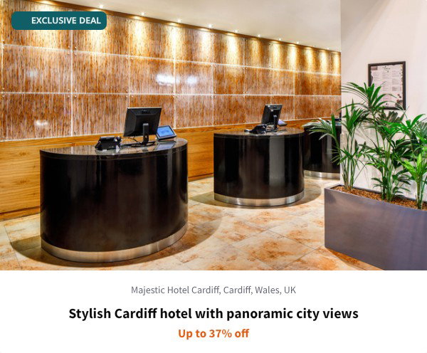Stylish Cardiff hotel with panoramic city views
