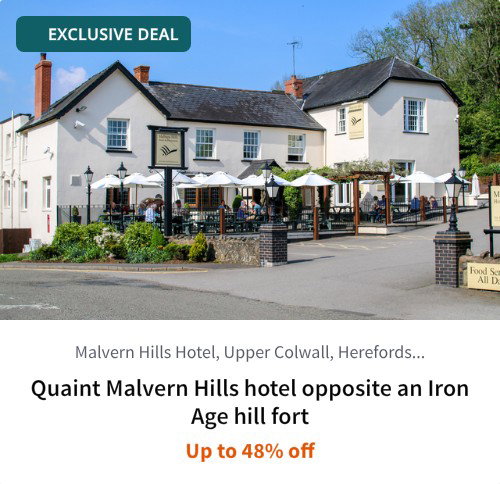 Quaint Malvern Hills hotel opposite an Iron Age hill fort