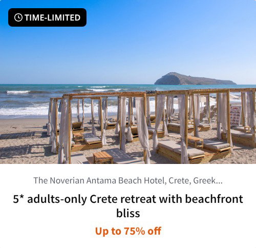 5* adults-only Crete retreat with beachfront bliss