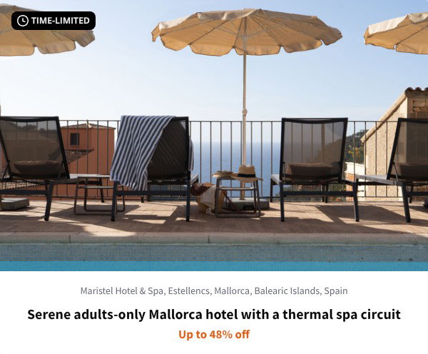 Serene adults-only Mallorca hotel with a thermal spa circuit