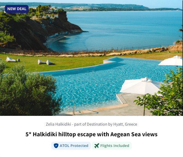 5* Halkidiki hilltop escape with Aegean Sea views