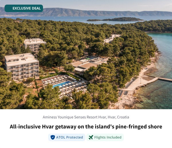 All-inclusive Hvar getaway on the island's pine-fringed shore