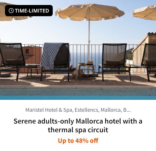 Serene adults-only Mallorca hotel with a thermal spa circuit
