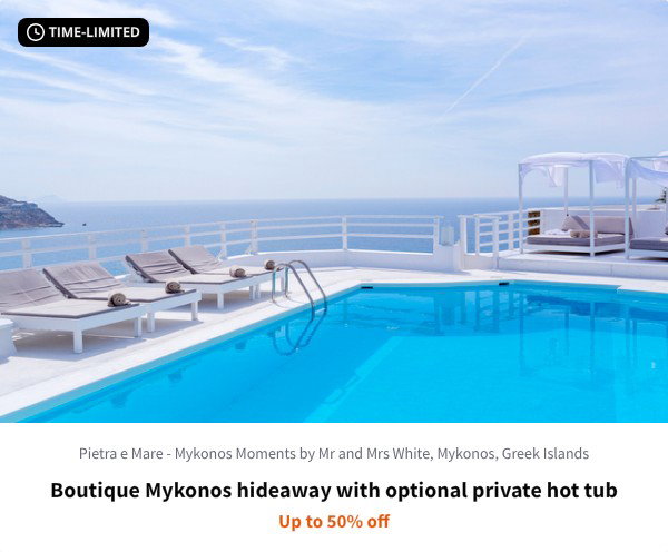 Boutique Mykonos hideaway with optional private hot tub