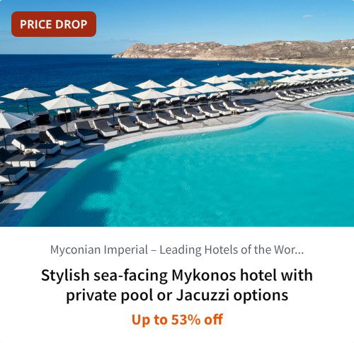 Stylish sea-facing Mykonos hotel with private pool or Jacuzzi options