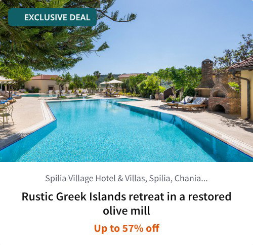Rustic Greek Islands retreat in a restored olive mill