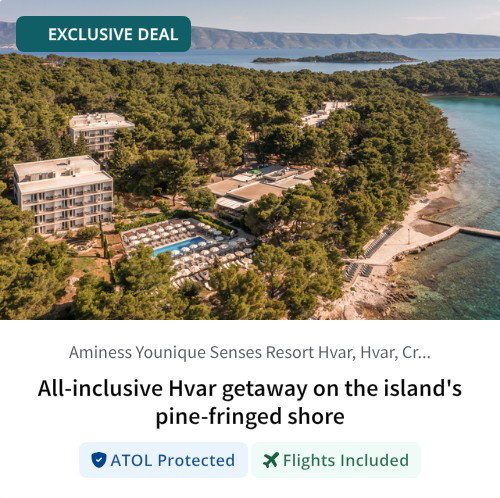 All-inclusive Hvar getaway on the island's pine-fringed shore