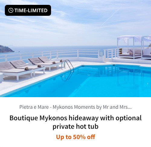 Boutique Mykonos hideaway with optional private hot tub