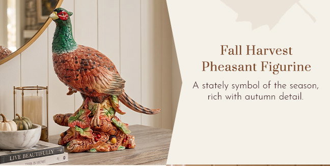 Fall Harvest Pheasant Figurine