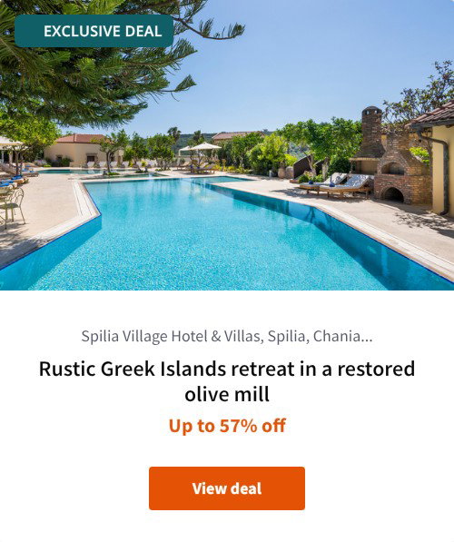 Rustic Greek Islands retreat in a restored olive mill