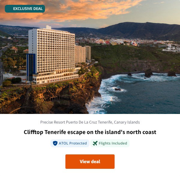 Clifftop Tenerife escape on the island's north coast