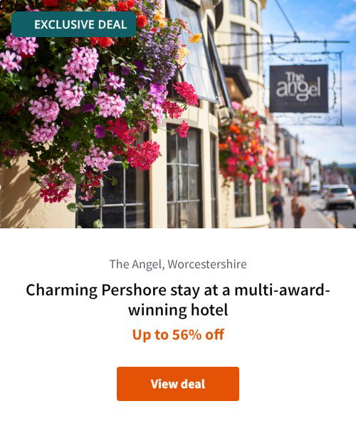 Charming Pershore stay at a multi-award-winning hotel