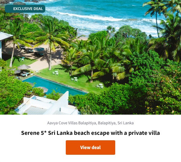 Serene 5* Sri Lanka beach escape with a private villa
