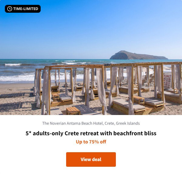 5* adults-only Crete retreat with beachfront bliss