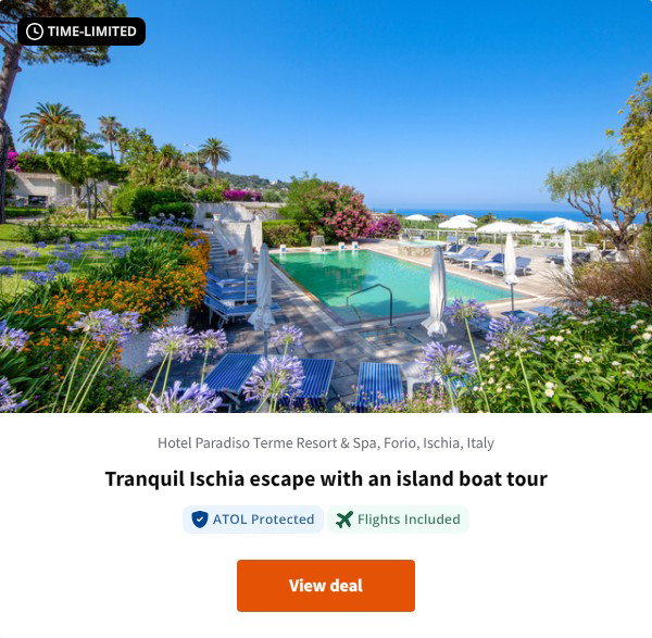 Tranquil Ischia escape with an island boat tour