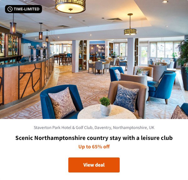 Scenic Northamptonshire country stay with a leisure club