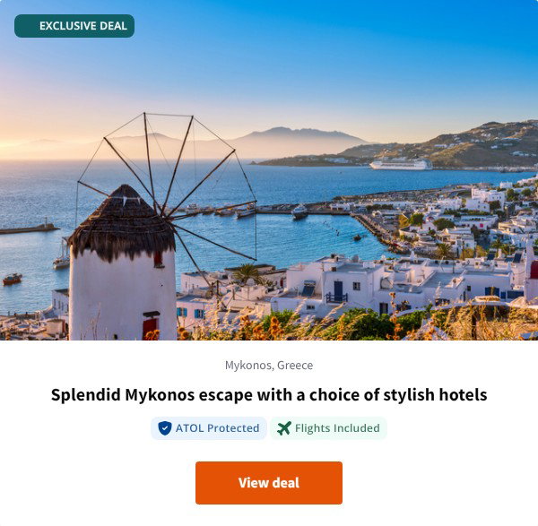 Splendid Mykonos escape with a choice of stylish hotels