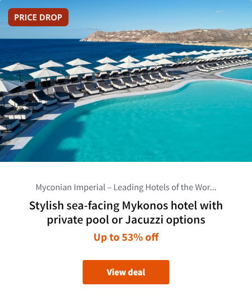Stylish sea-facing Mykonos hotel with private pool or Jacuzzi options