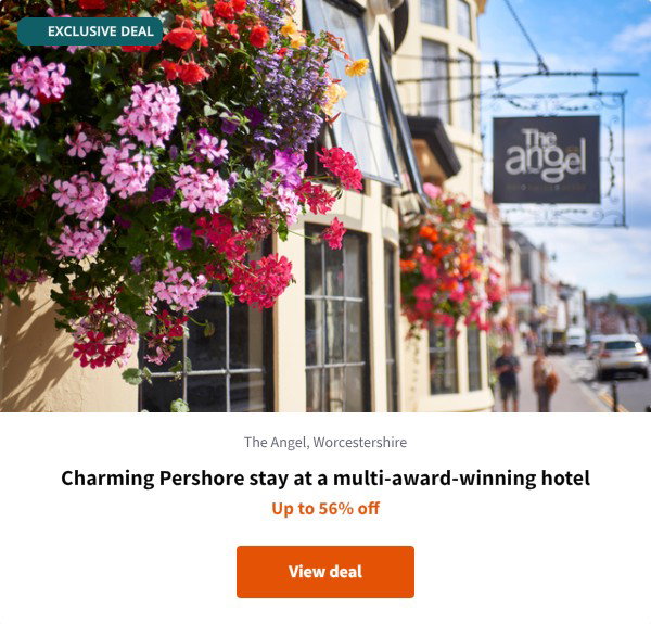 Charming Pershore stay at a multi-award-winning hotel