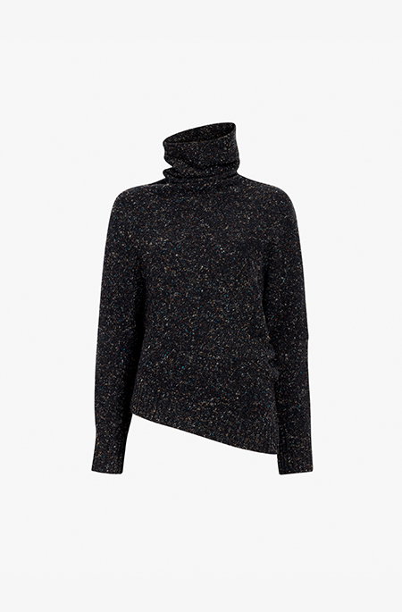Abie Sweater in Donegal Knit in Black Multi