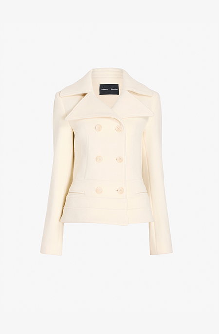 Romane Jacket in Compact Melton Wool in Ivory