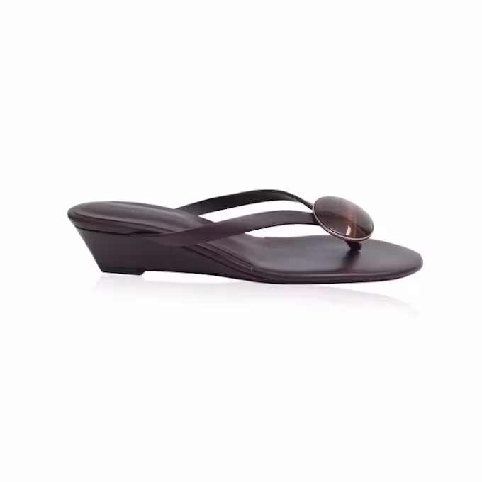 Aura Quartz Leather Wedge Sandals