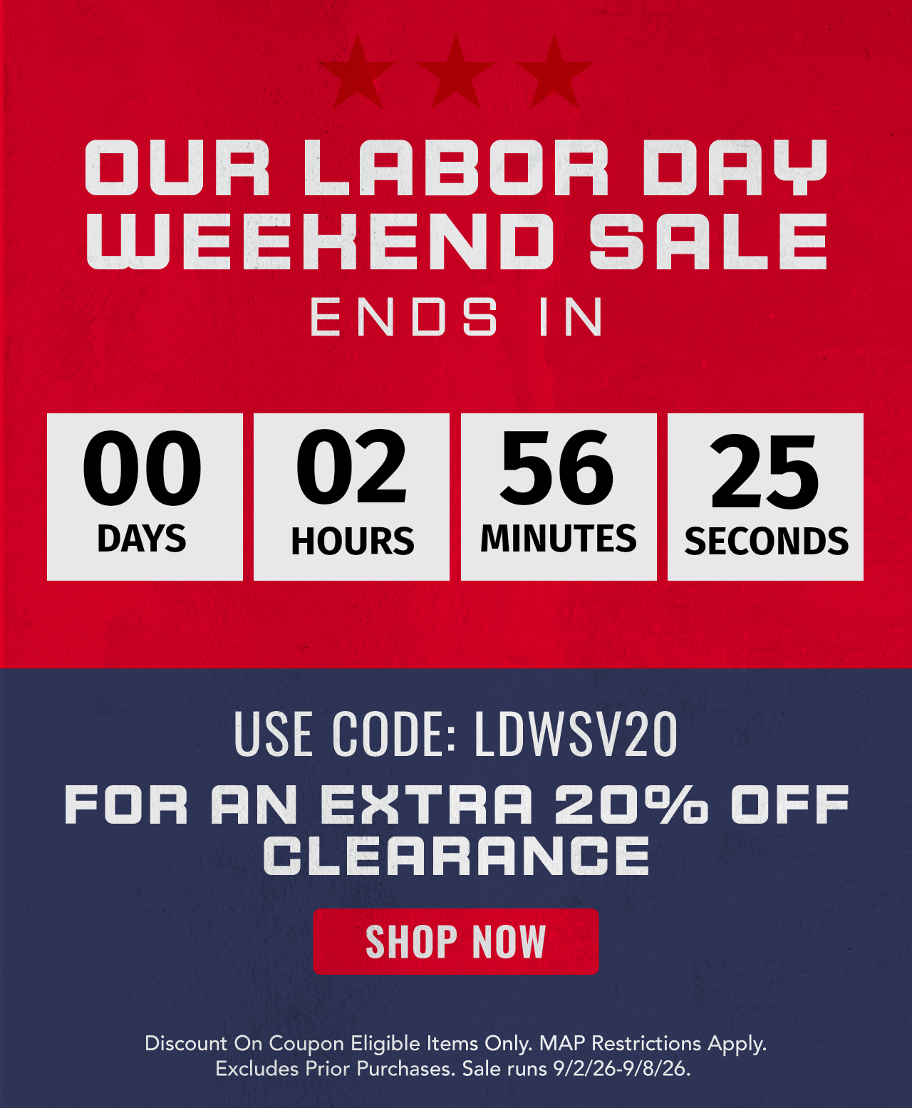 A1 - Our Labor Day Weekend Sale Ends In - Shop Now