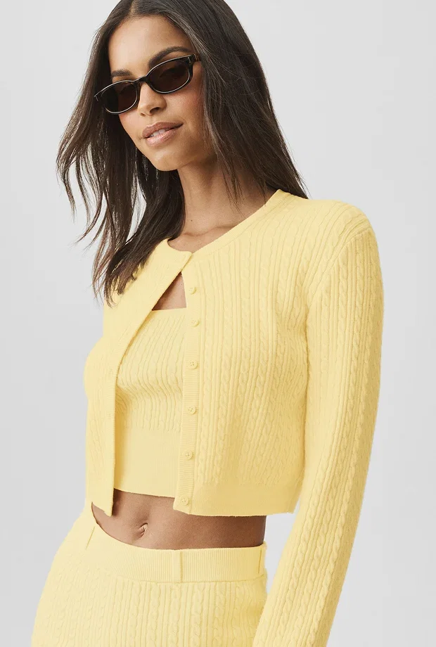 Mini Cable Sweater Cardigan