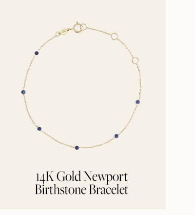 14K Gold Newport Birthstone Bracelet