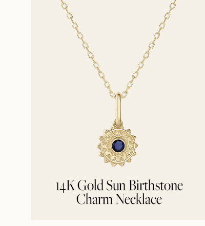 14K Gold Sun Birthstone Charm Necklace