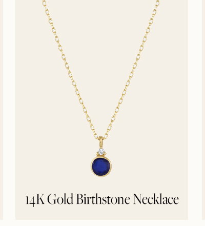 14K Gold Birthstone Necklace