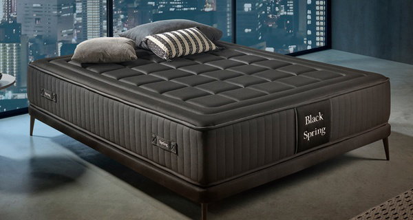 Matelas King Noir 30cm à Ressorts Ensachés