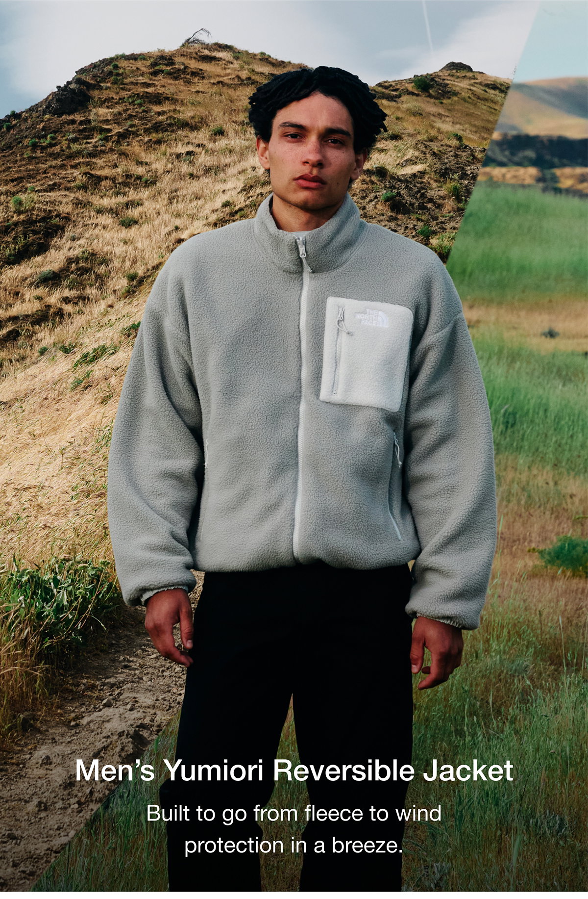 Men's Yumiori Reversible Jacket. Built to go from fleece to wind protection in a breeze.