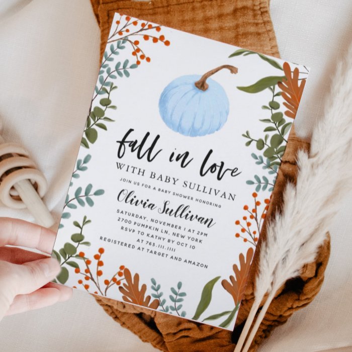 A fall baby shower invitation