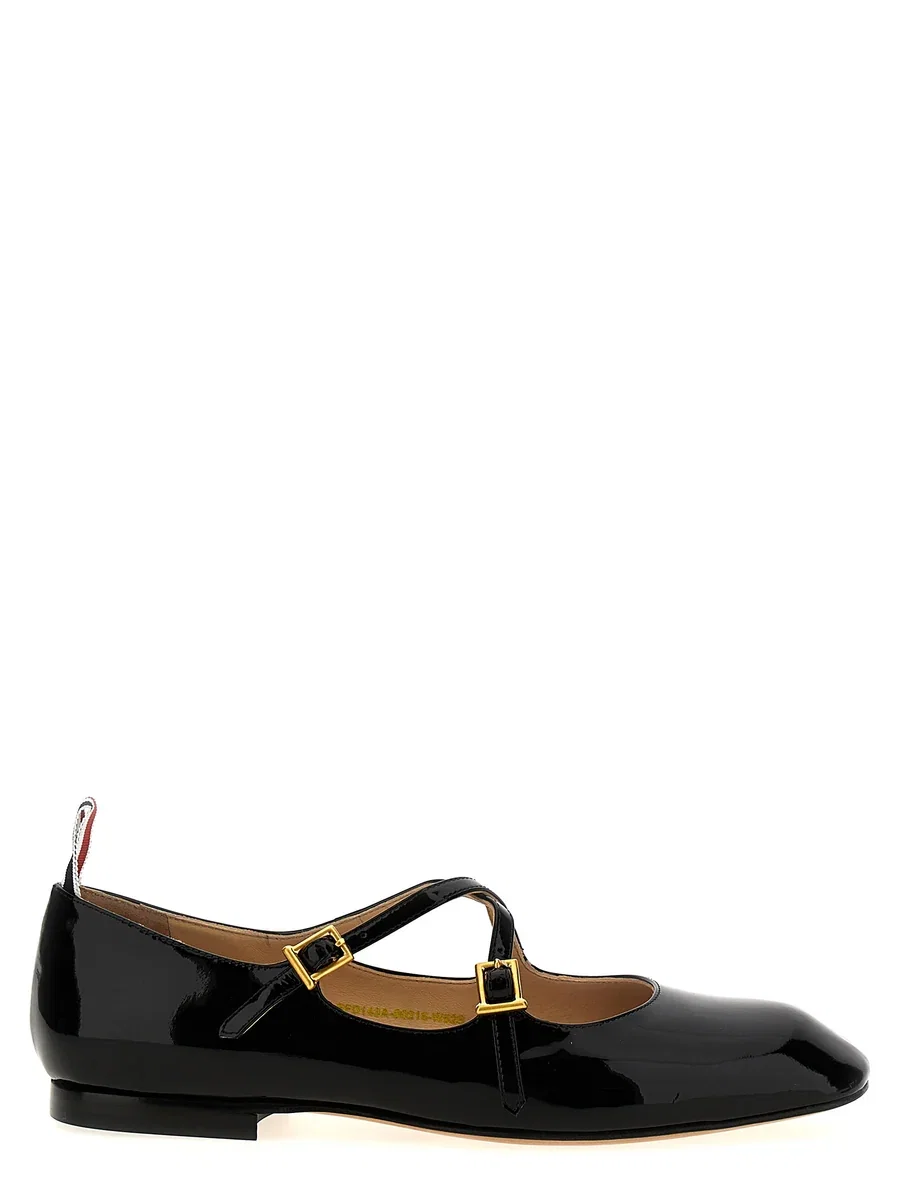 Thom Browne Patent Lamb Leather Mary Jane Flat Black
