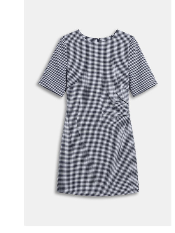 Linen Gingham Mini Dress