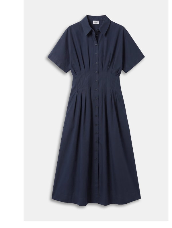 Poplin Waisted Shirt Dress