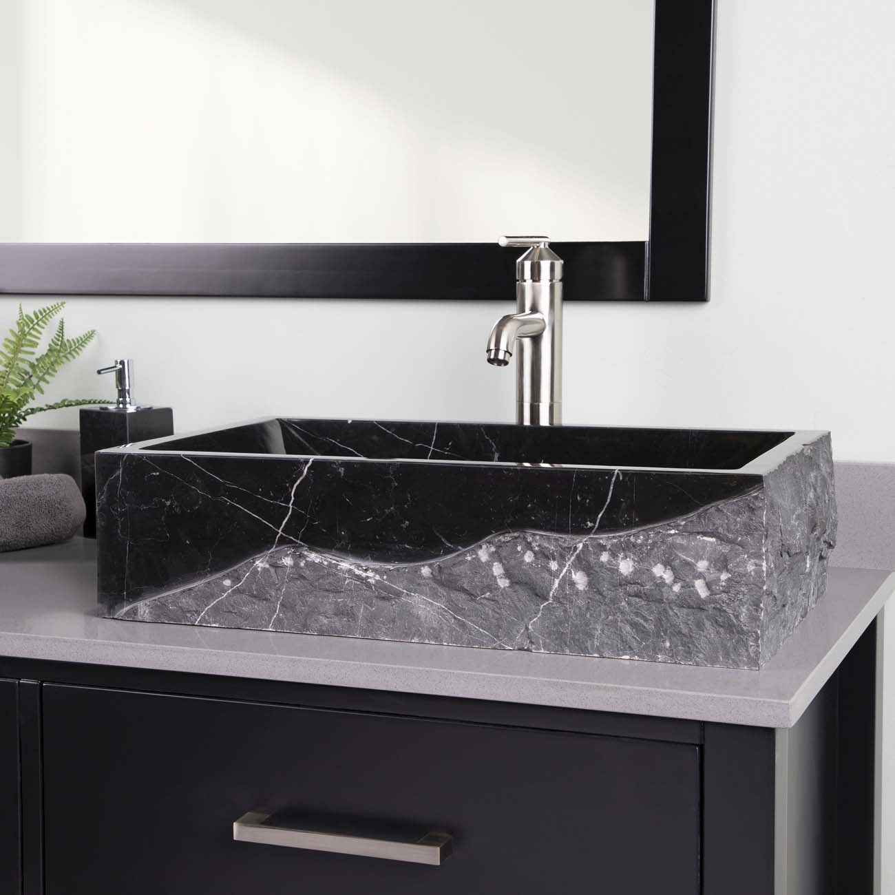 Image of Iseo Marble Rectangular Vessel Sink