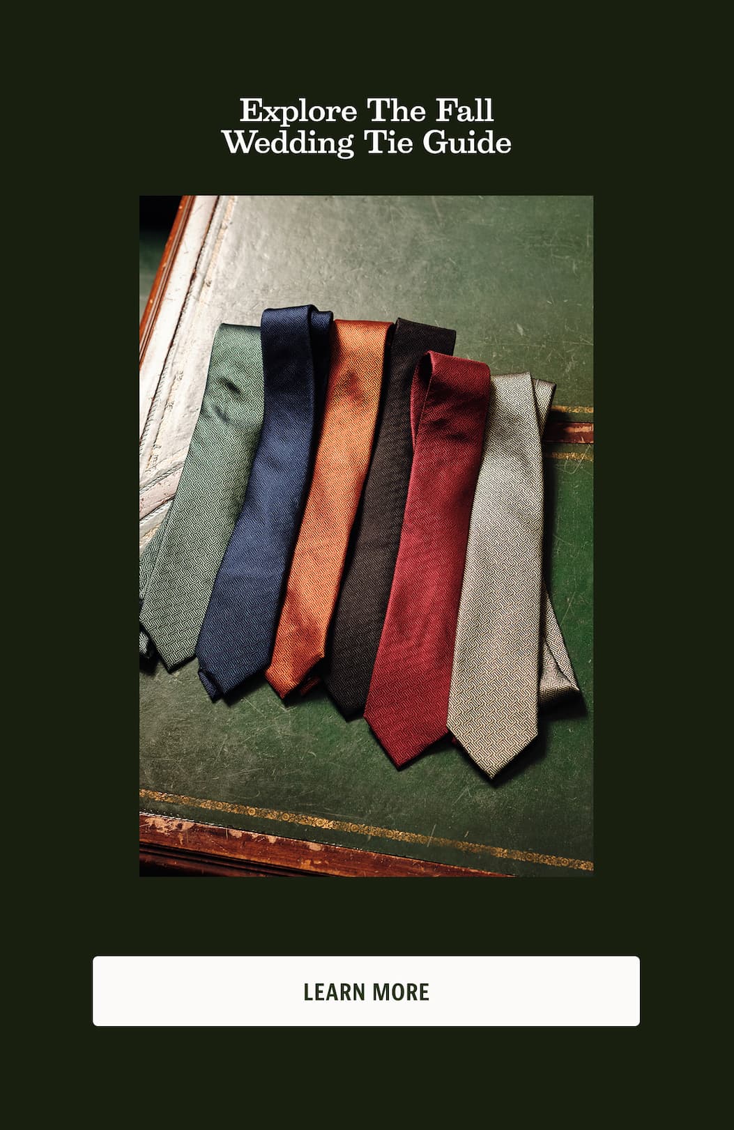 Explore The Fall Wedding Tie Guide