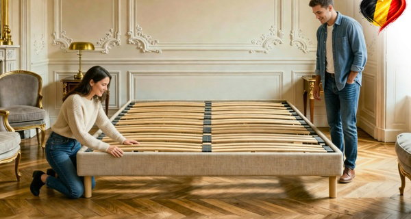 Sommier à latte dynamique, bois massif d'épicéa et de hêtre
