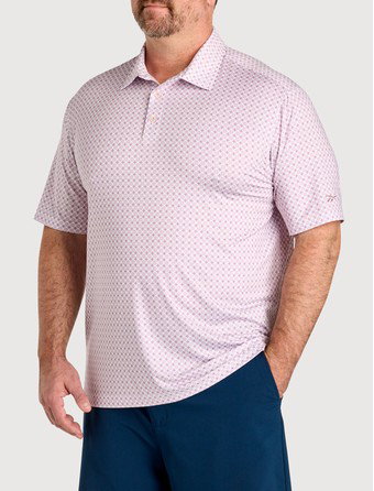 Mini Geometric Print Performance Polo Shirt